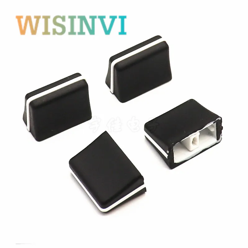 10PCS  21*11.5*15.5MM Black Rubber DJ Mixer Station Volume Control Push Button Straight Slide Potentiometer Handle Cap