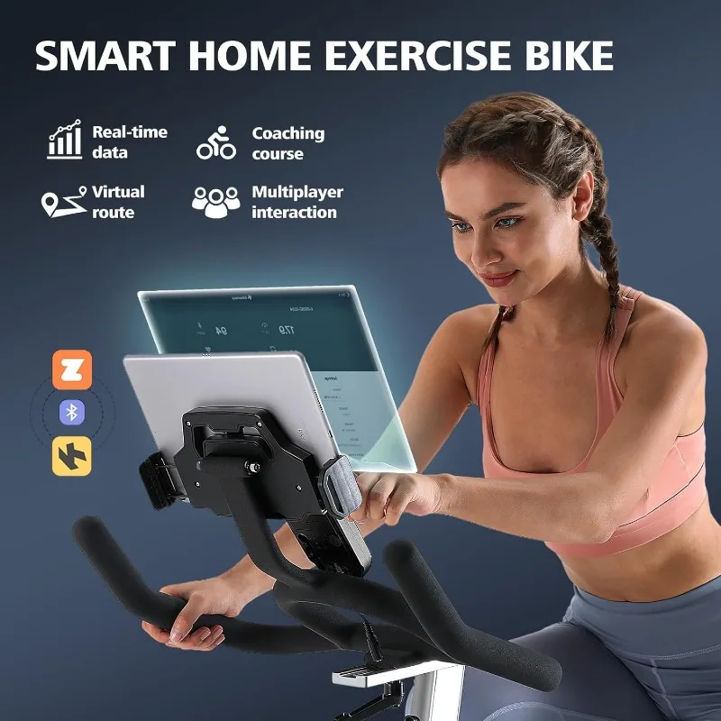 PRO Magnetic Exercise Bike 350 lbs Weight Capacity - Indoor Cycling Bike Stationary with Comfortable Seat Cushion, Silent Belt