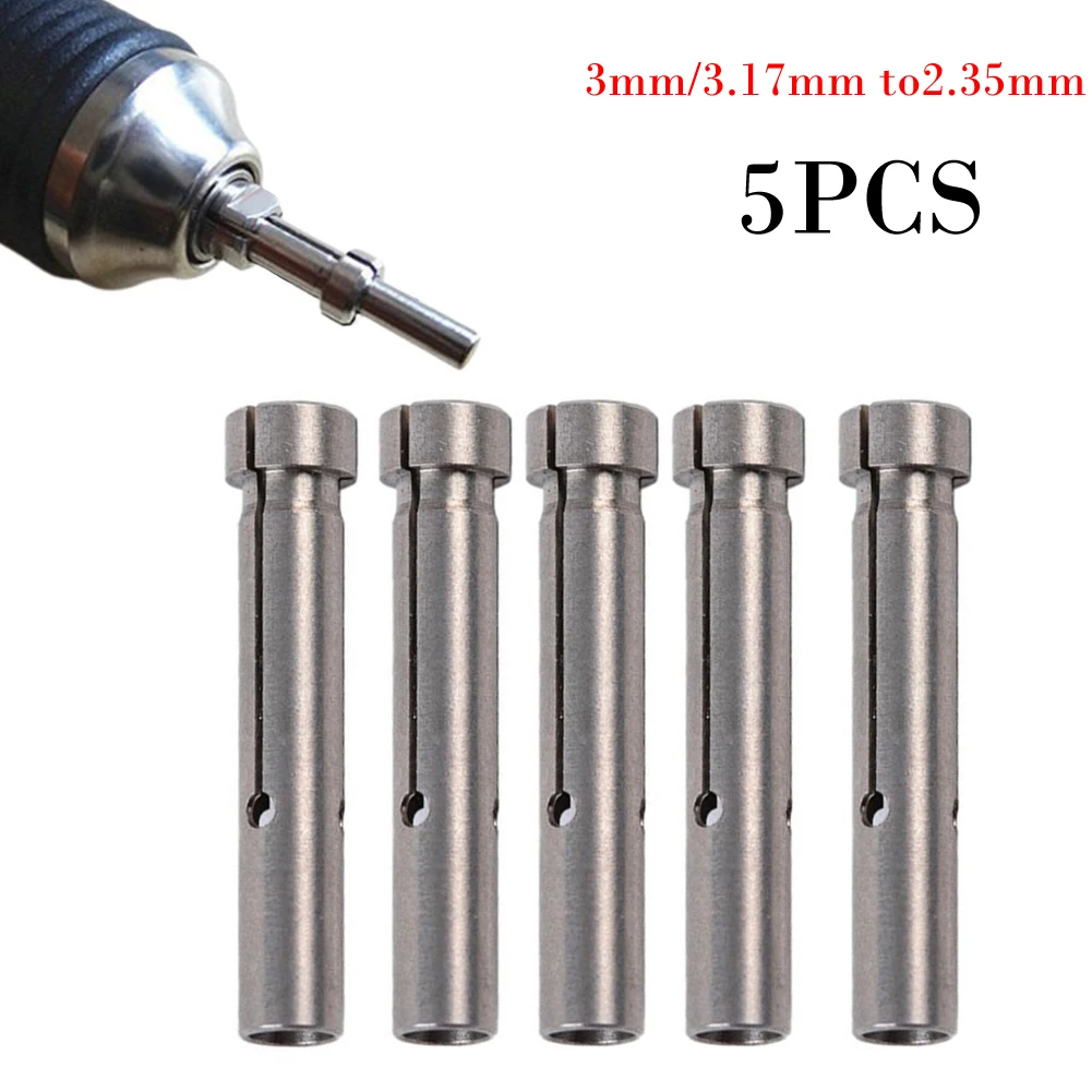 

5PCS Engraving Chuck Drill Converter 3/3.175 To 2.35mm Shank Collect Sleeve For Power Tools Drill Bits Accessory In Stock