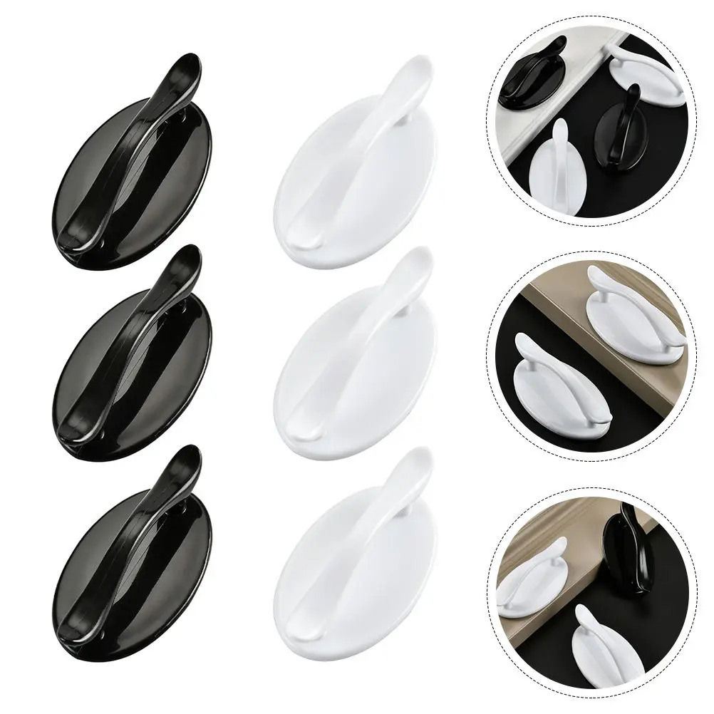 6Pcs Adhesive Cabinet Pull Handles No-Drill Double-Sided Super Sticky Easy Install for Glass Doors Drawers Cabinets Wardrobe