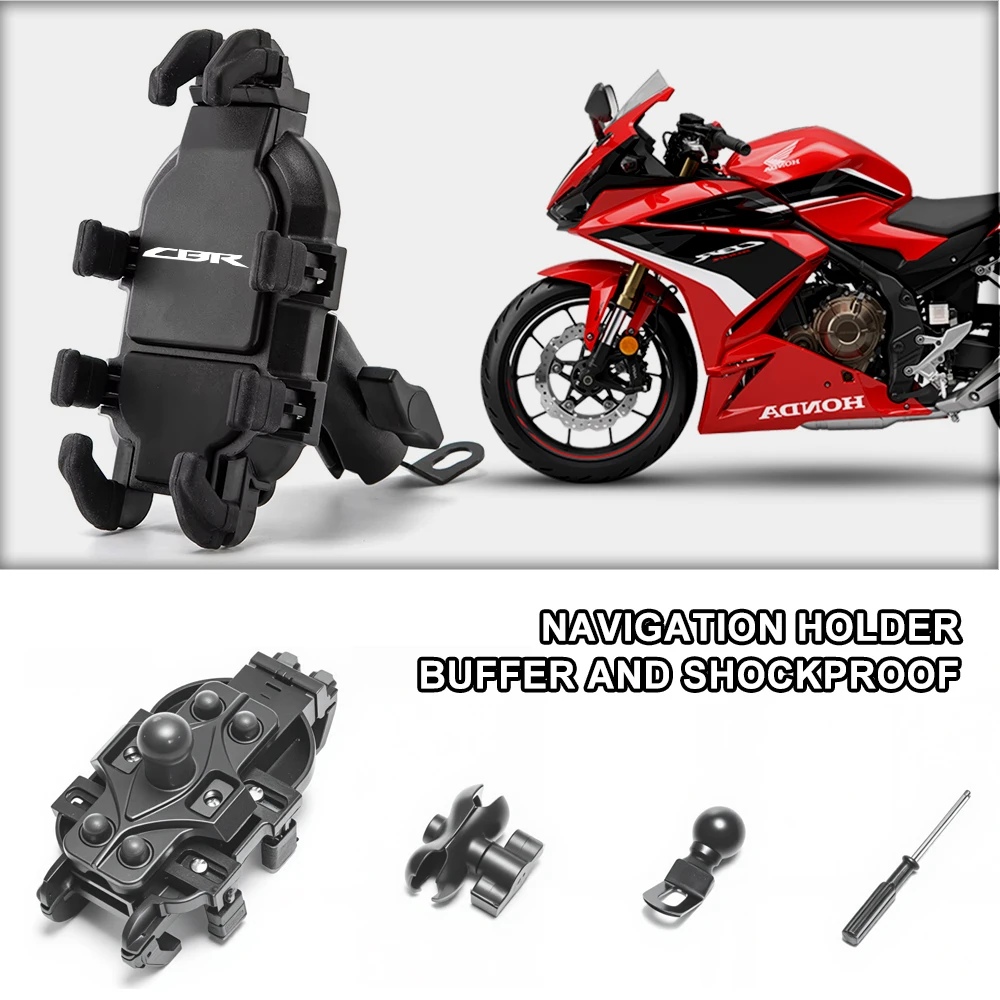 Motorcycle Phone Mount Anti-Shake 360° Rotation Handlebar Holder For CBR  CBR500 CBR600 CBR1100XX FIREBLADE CBR250 CBR300 CBR400