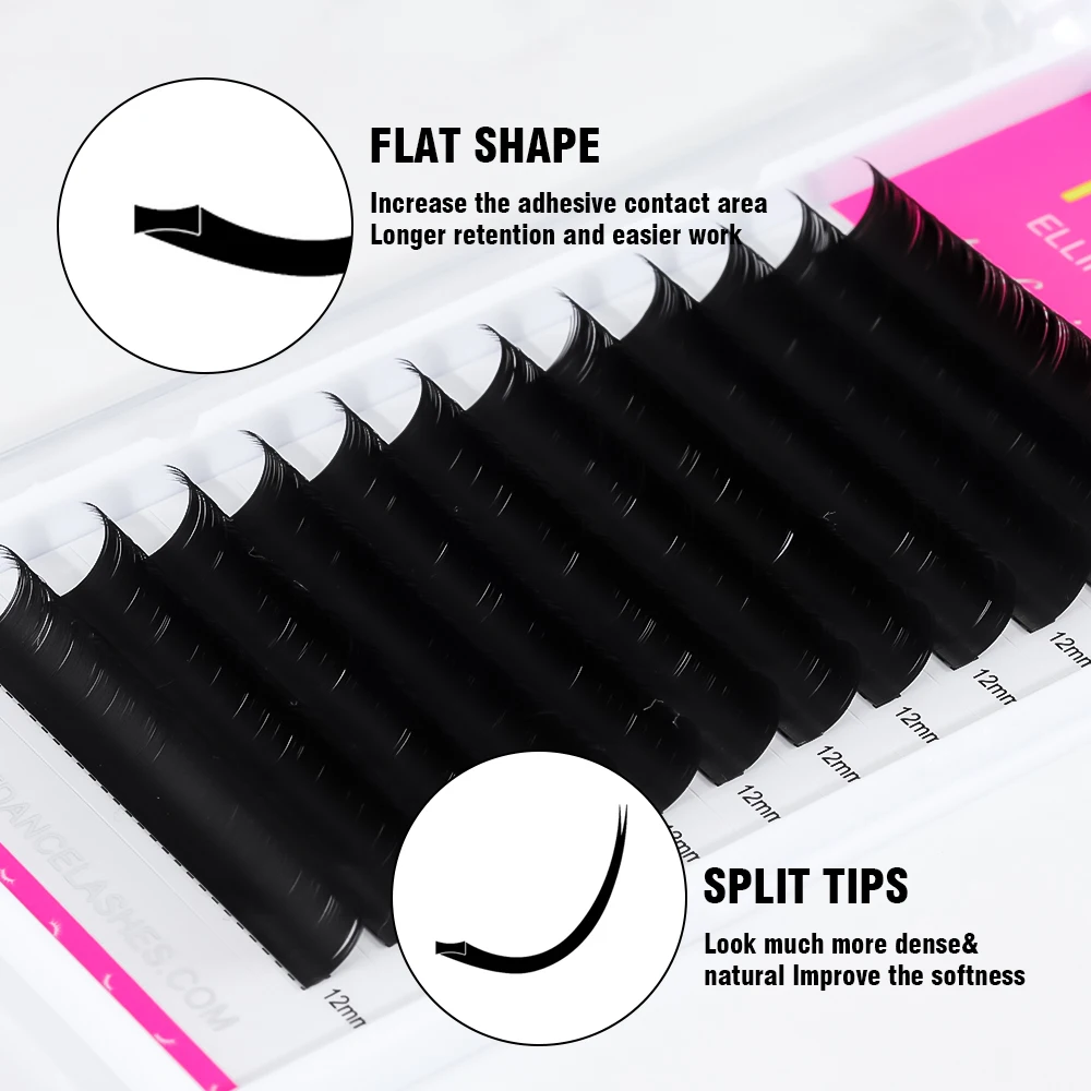 TDANCE Klassische Flache Wimpernverlängerungen Individuelle Matte Nerz-Wimpern Weiche Individuelle Split-Tips Matte Weiche Faux-Nerz Falsche Wimpern – Detail 6
