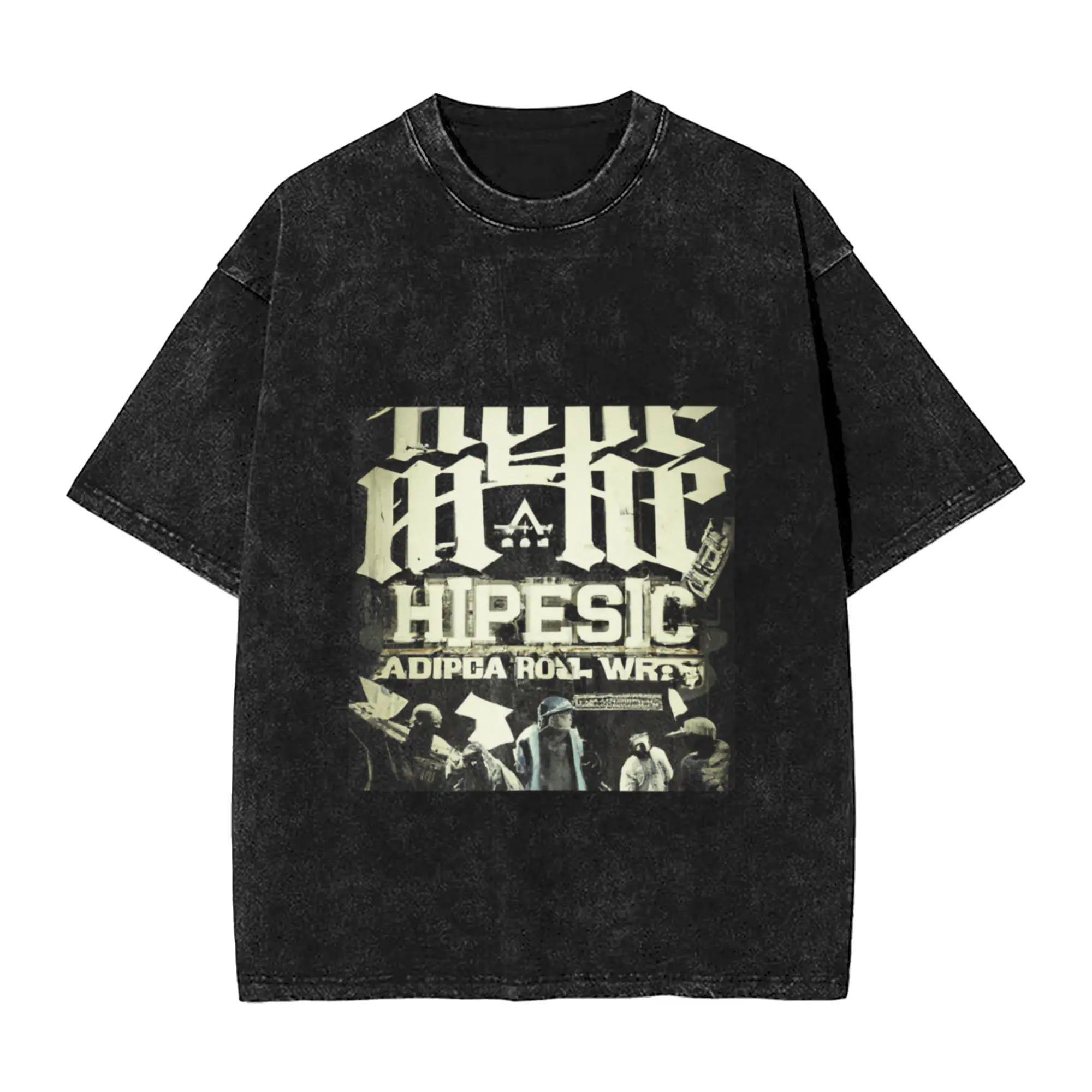 Vintage hip hop poster Unique Trendy A T-Shirt Oversized Short Sleeve Men's Women's Cotton Tees Tops