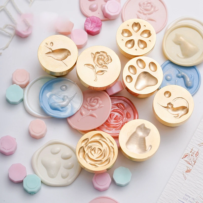 20mm 3D Embossed Retro Wax for Seal Stamp Sealing Cat Paw for Scrapbooking Cards Envelopes Wedding Fire Lacquer Seal