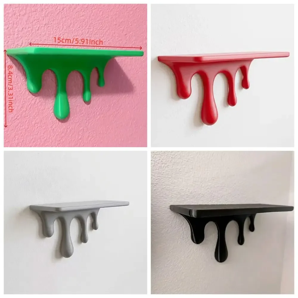 3D-Gedrucktes Schwebendes Regal Wandmontiertes Kunststoff-Schmelzregal Unregelmäßige Form Künstlerisches Dekoratives Wandregal – Detail 1
