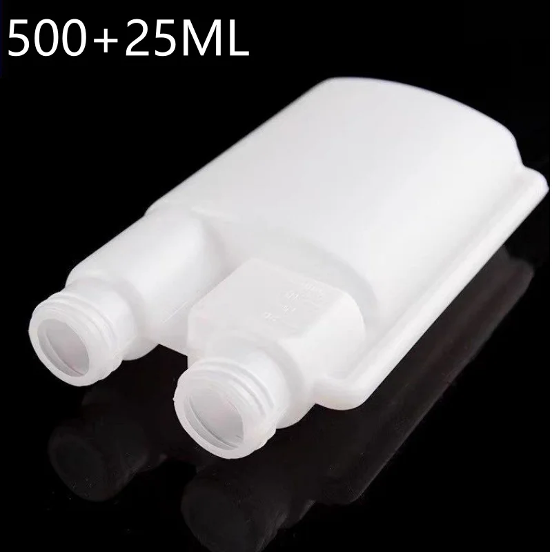 500+25ml Plastic Graduated Storage Bottles With Lids 8pcs Set For Liquid Soap Shampoo Cleaner Lab Chemical Dispenser