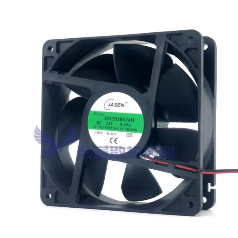 

JASEN JS12038S24H DC 24V 0.30A 120x120x38mm 2-Wire Server Cooling Fan