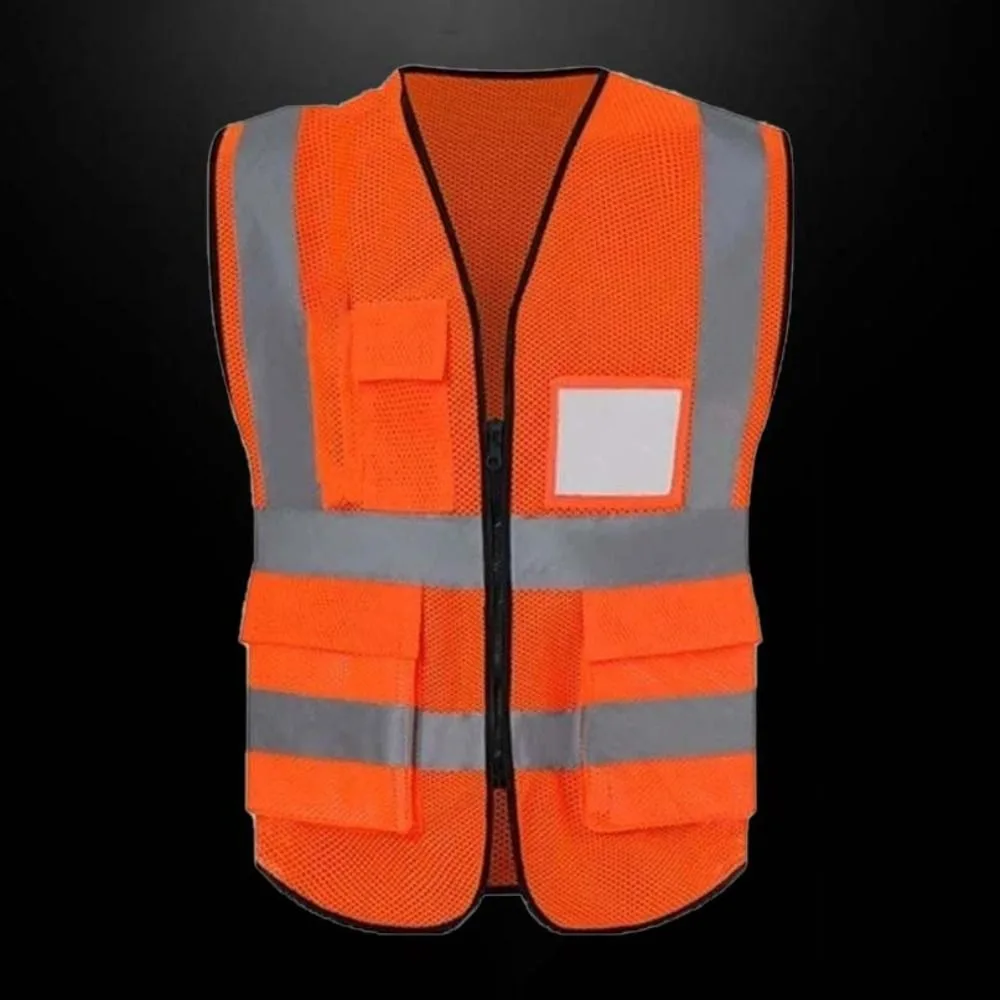 Светоотражающий жилет высокой видимости, предупреждающий один размер, уличная защитная одежда с карманом, дышащее защитное снаряжение для бега, спортивное