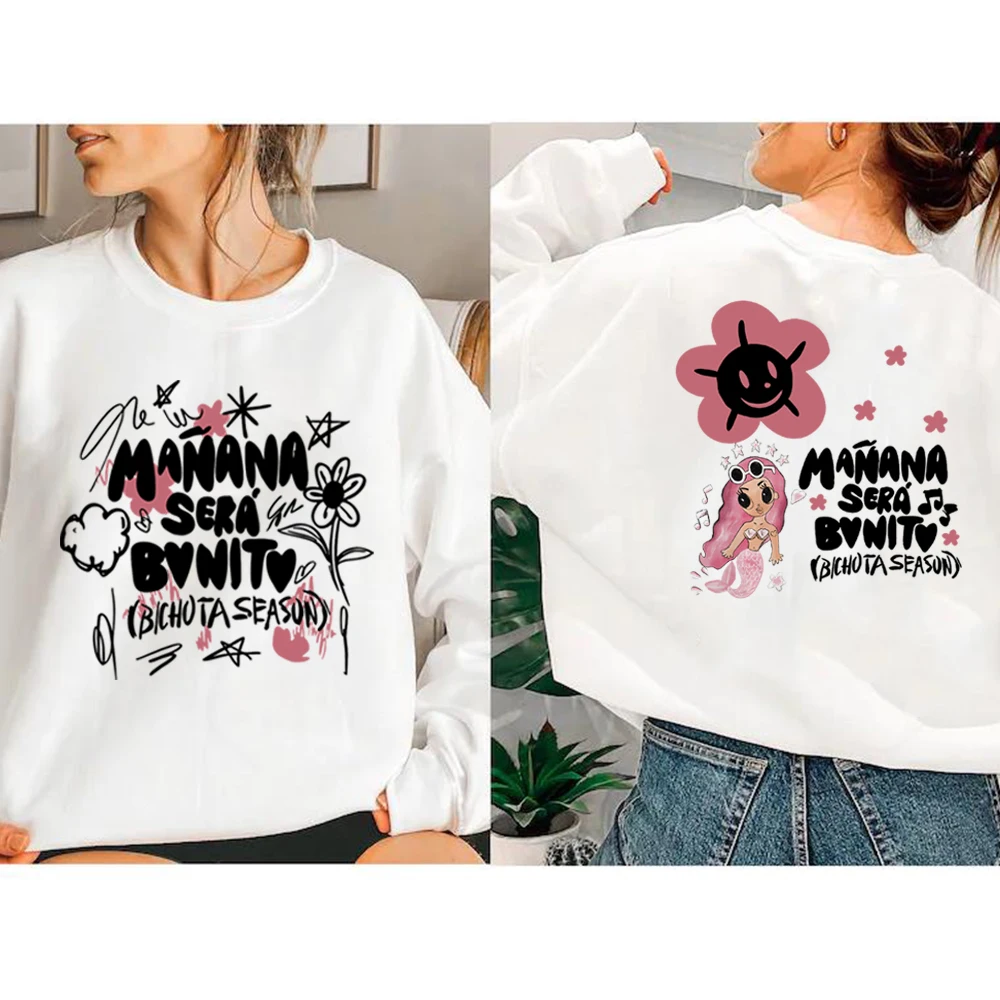 Cute Karol G Sweatshirt Karol G 2 Side Print Hoodie Mañana Será Bonito 2023 Concert Pullover Y2k 90s Retro Trendy Sweatshirts