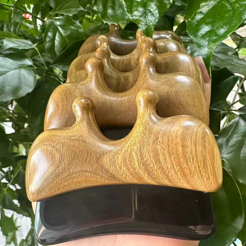 ox horn scraping board, green sandalwood scraper and , dual-purpose nose bridge massager, meri
