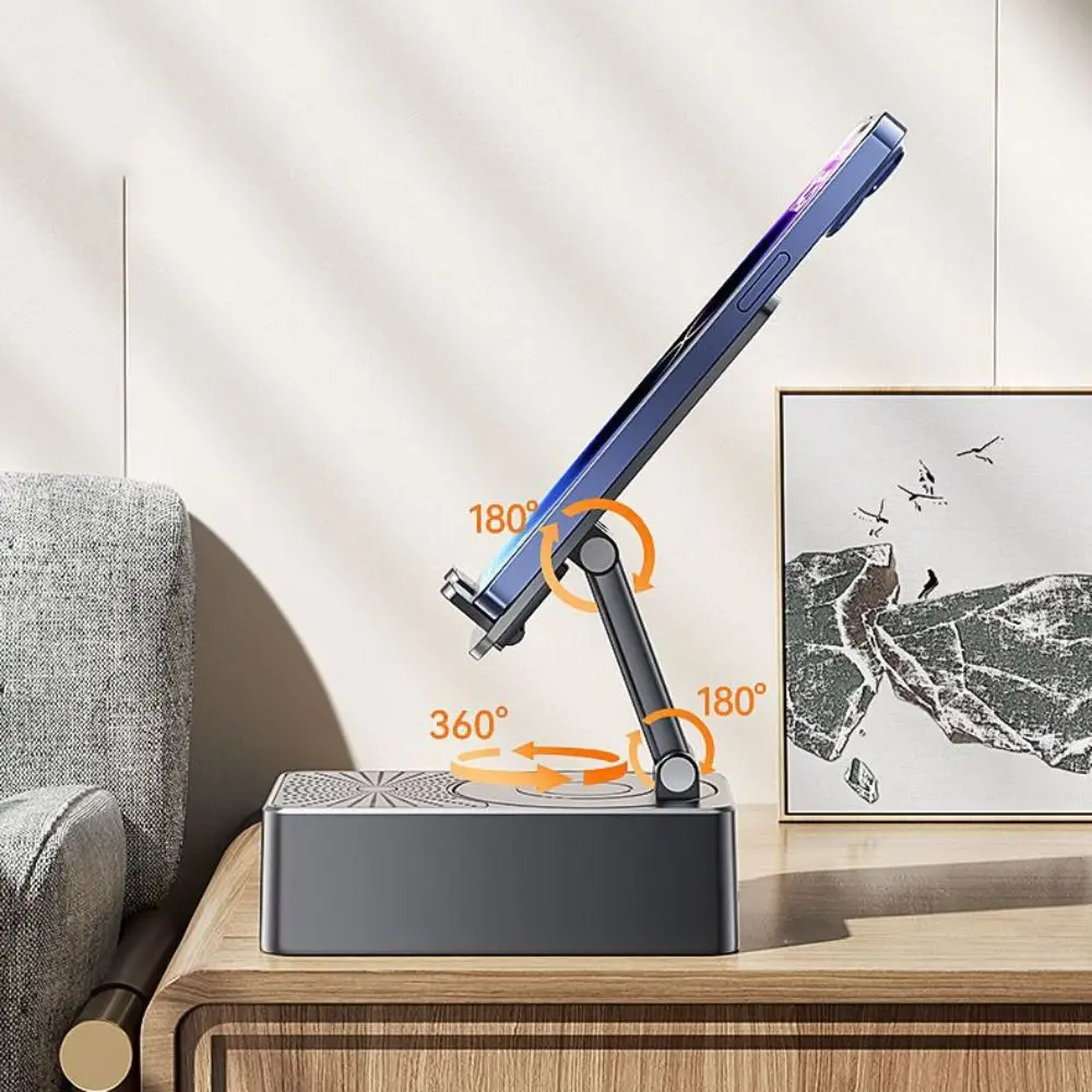 Foldable 3 In 1 Phone Bracket Non-slip Multi-Function Bluetooth Speaker Phone Stand Rotating Adjustable