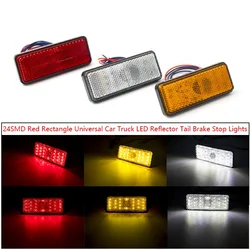 24 LED 12V Rectangle Motorcycle Motorbike Rear Brake Turn Signal Reflector Tail Stop Warning Side Marker Lamp ATV Scooter Truck