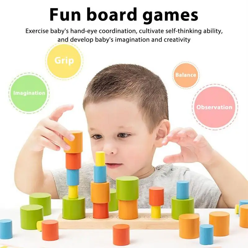 Blocos De Construção De Balanço De Madeira, Empilhamento E Jogo De Balanceamento, Montessori Aprendizagem Brinquedos, Aprendizagem Pré-Escolar Educacional