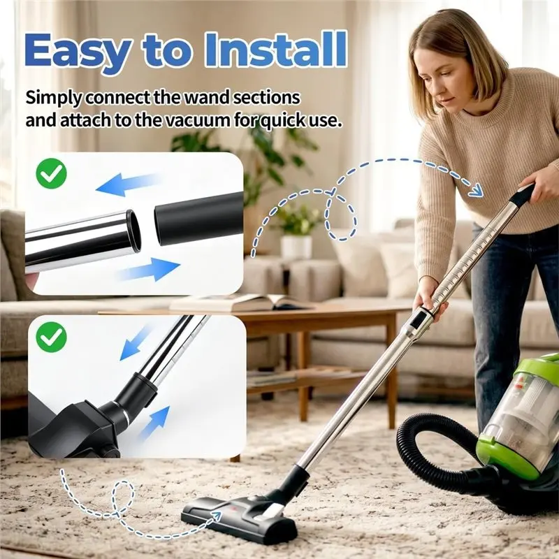 A94E-2Pack 32Mm Vacuum Wand, 1 1/4 Inch Telescopic Extension Tube,For Shop-Vac Eureka Hoover Bissell Kenmore Vacuum Cleaners