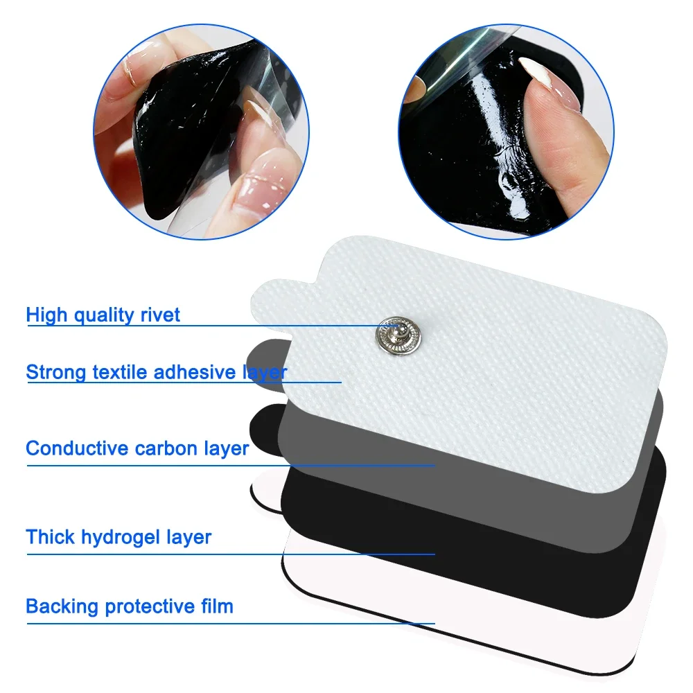 Reusable TENS Electrode Pads Reusable Gel Stickers EMS Muscle Stimulator Patches Body Massage Muscle Replacement Accessories view 3