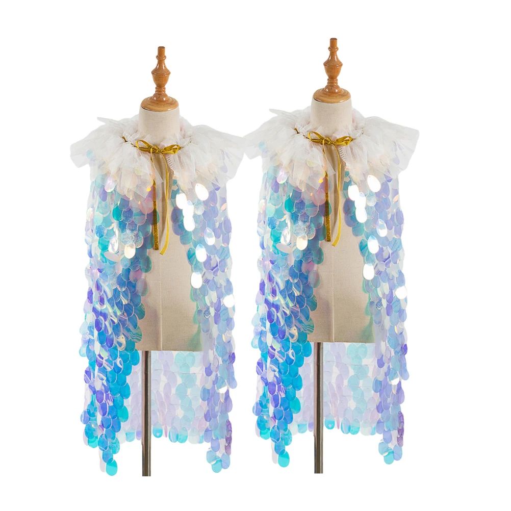 

Pearl Princess Cloak Kids Costume Fancy Cosplay Cape Lightweight Safe Durable Comfortable Halloween Stage Performance Dress Up
