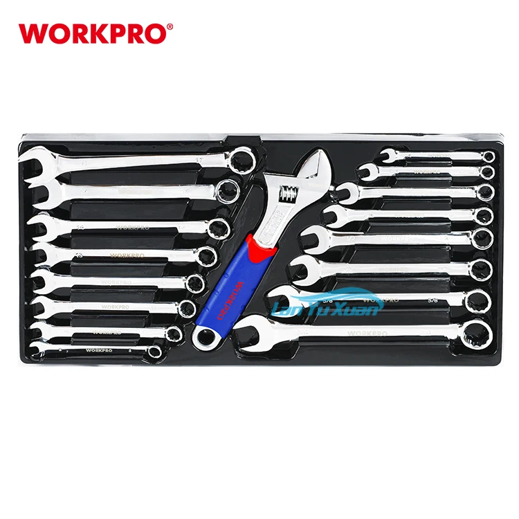 WORKPRO 408PC 3 Drawer Tool Cabinet Case Storage Kit Heavy Duty Metal Box Chest Mechanical Tools Set