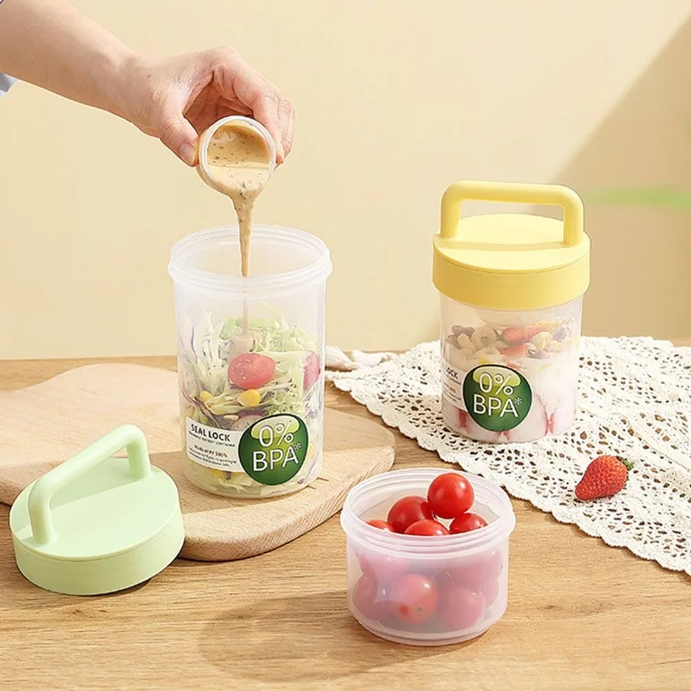 Food Storage Leak-proof Yogurt Cups Reusable Stackable Salad Cups Portable BPA Free Fruit Salad Cup Lunch