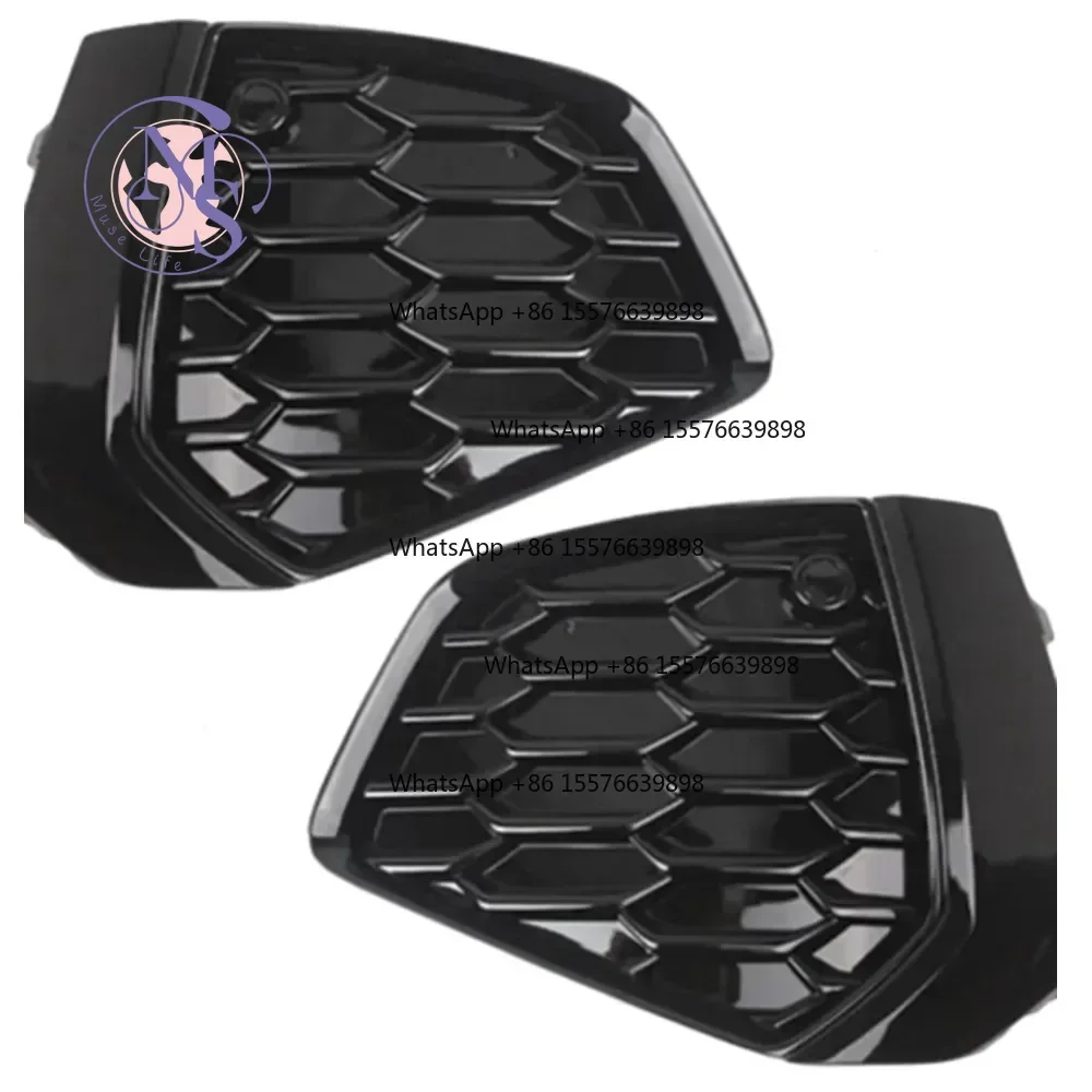 ZOCI-FOR- 2Pcs Front Bumper Fog Light Bezel Grille Cover 8YG807671A 8YG807672A For Audi A3 S3 8Y S Line Sedan 2020-2023