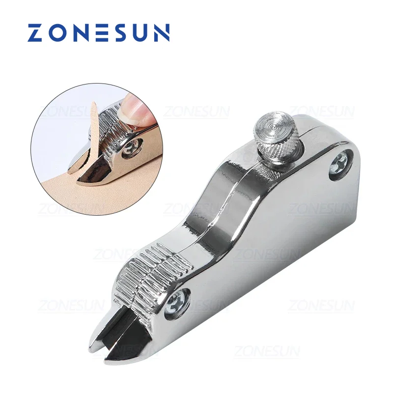 ZONESUN Manual Multi-functional Adjustable Stainless Steel DIY Leather Craft Tool V-type Groover Trenching Machine