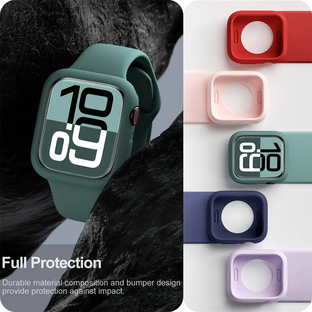 حافظة لساعة أبل 11-10 46 مللي متر 42/40/44/41/45 مللي متر غطاء حماية ممتص الصدمات iwatch سلسلة 9 8 7 6 5 4 SE 3 ملحقات سيليكون ناعمة #3