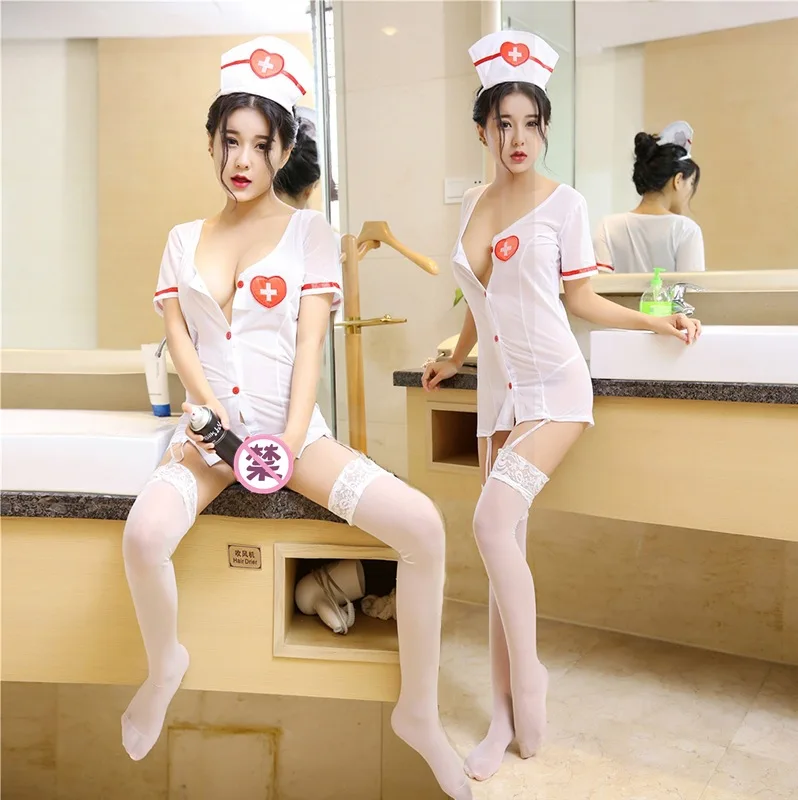 Role play sexy female nurse uniform set pure seduction adult sexy underwear