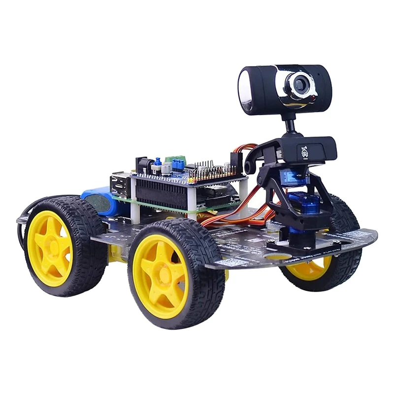 For Raspberry Pi 4B Smart Car Robot Kit WIFI Smart Camera Python Electronic Learning Kit US Plug