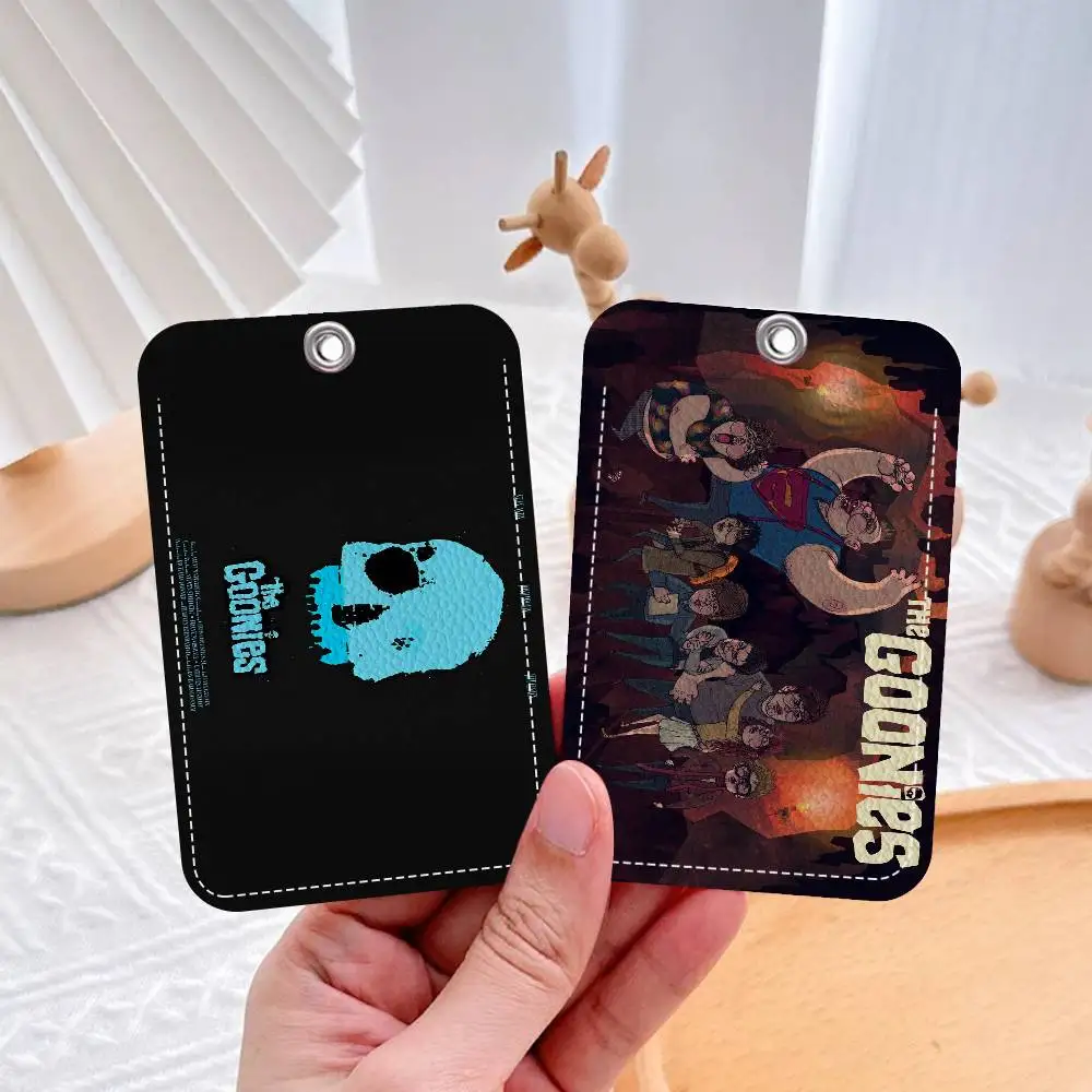 T-The G-Goonies Style PU Access Card Holder with Keychain - Executive Protection for Bank card,Subway, Bus Card case