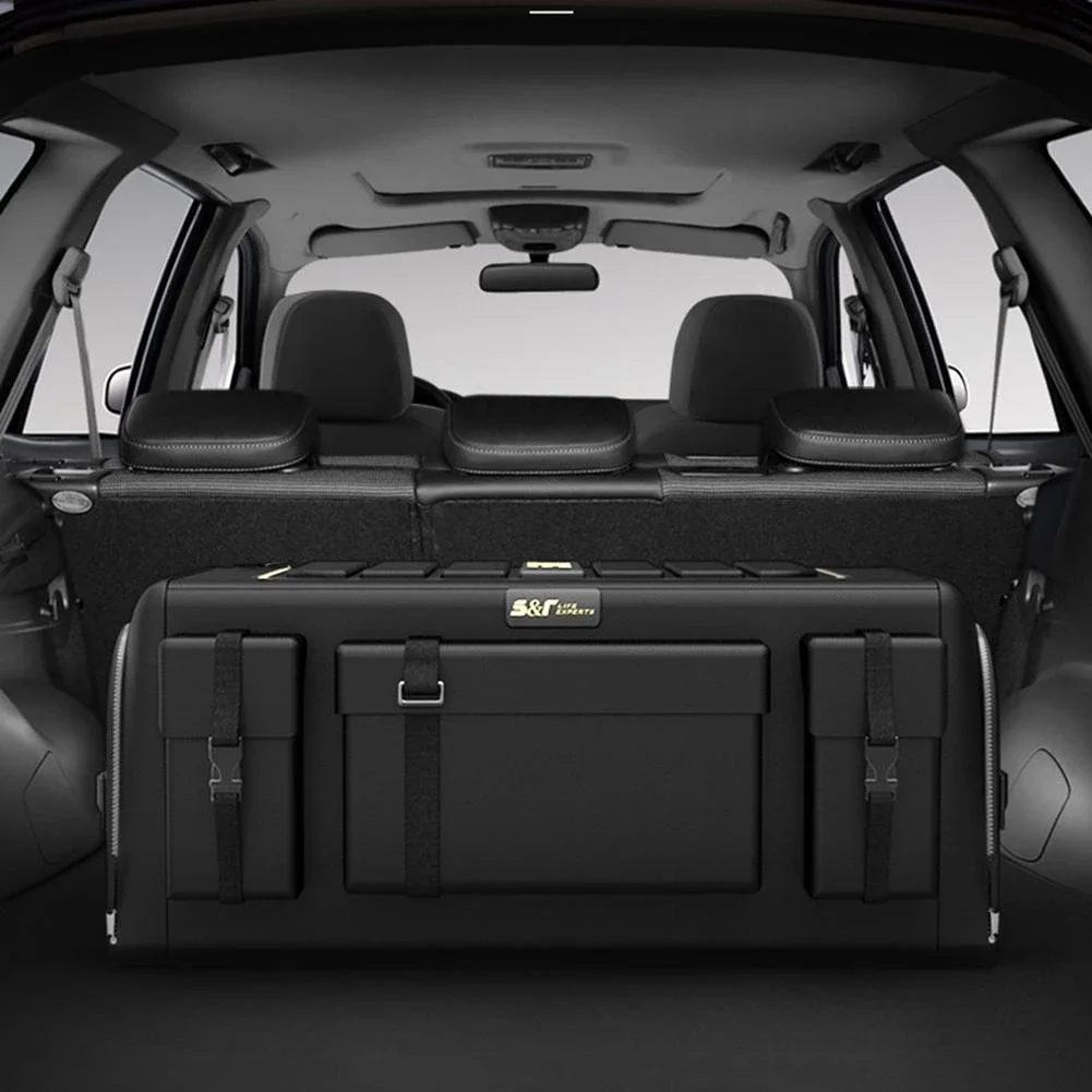 Organizador de maletero de coche, caja de almacenamiento de tela Oxford, bolsa plegable, bolsillos para vehículo, sedán, SUV, 50L, 60L, 70l