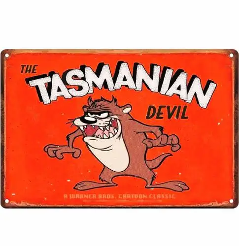 Vintage Tasmanischer Teufel Metallschild Retro Wanddekoration Retro Cartoon