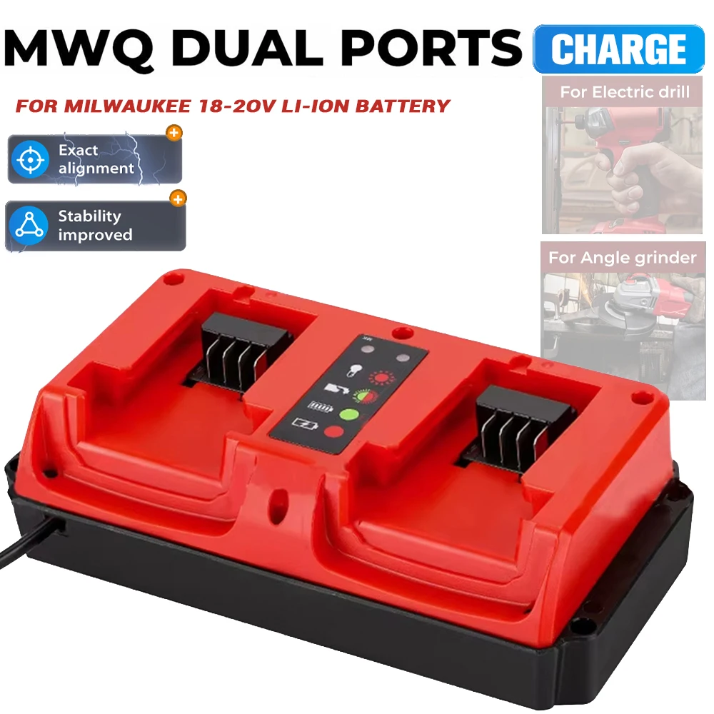 

Аксессуары для зарядного устройства, мини-быстрое двойное зарядное устройство для Milwaukee, литиевая батарея M18, 14,4 В, 18 В, 48-11-1815, 48-11-1820, 48-11-1830