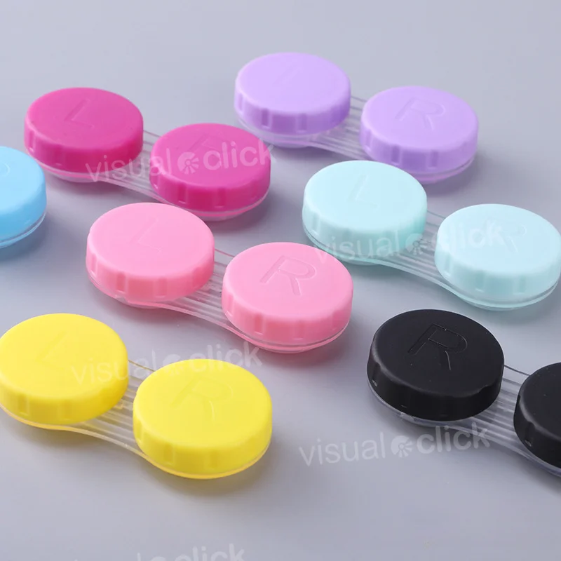 10pcs lot Colored Contact Lenses Case L+R Contact Lens Case For Eyes Contacts Travel Kit Holder Lens Container