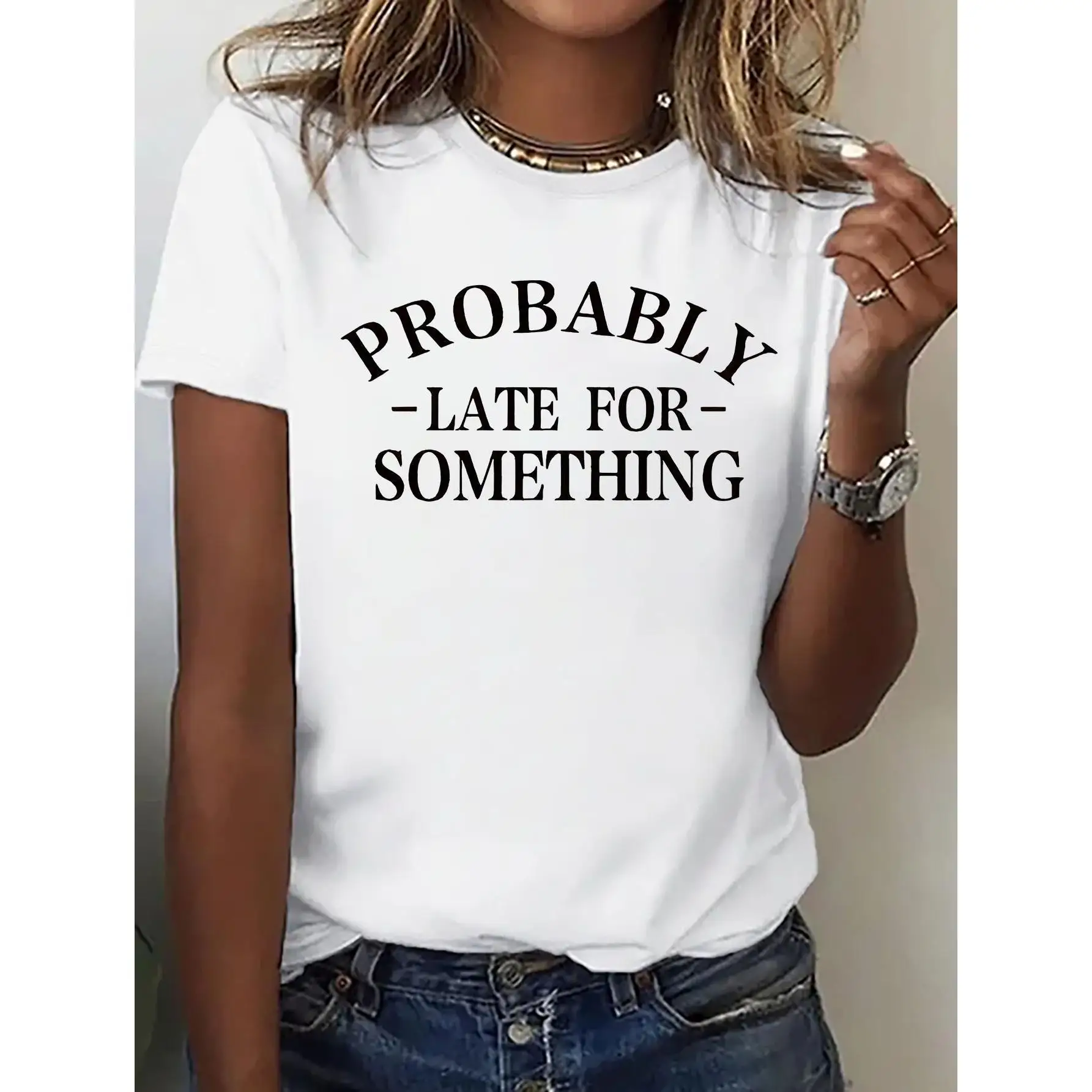 

Some possible reasons for being late, personalized copy printing short T, 100% cotton women's T-shirt, versatile high-quality