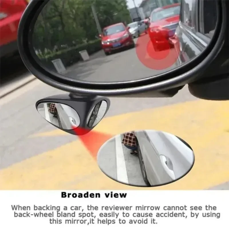 1 Pc Car Blind Spot Mirror Rearview Mirror Convex Mirror 360 Rotation Adjustable Front Wheel Mirror Assisted Rearview Mirror