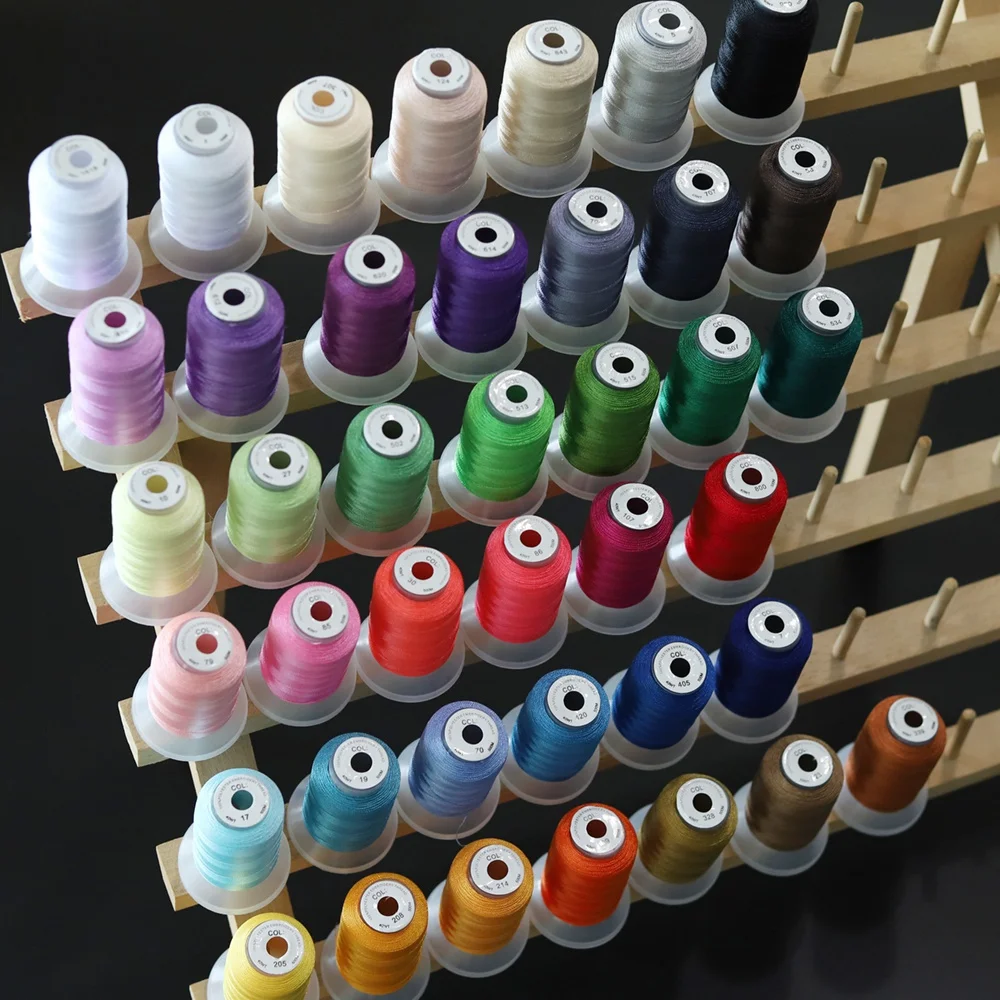 63 Brother Colors Set Premium Polyester Embroidery Thread 500M (550Y) Each Spool Brother Babylock Janome Singer Home Machine