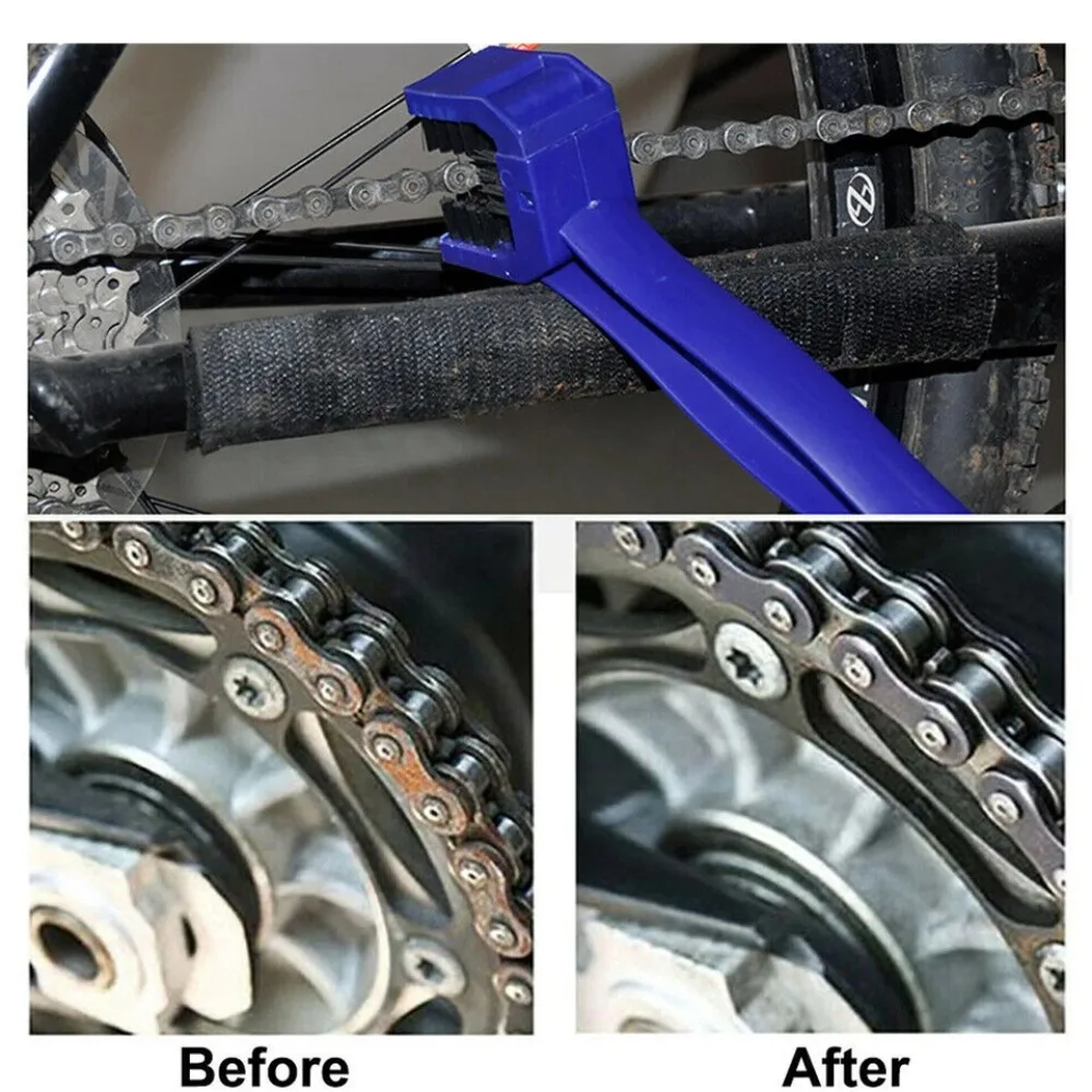 Motorcycle Chain Brush Cleaner Plastic Bicycle/Moto Brush Clean Chain Cleaner Outdoor Scrubber Road Care Tools Motorcycle Parts
