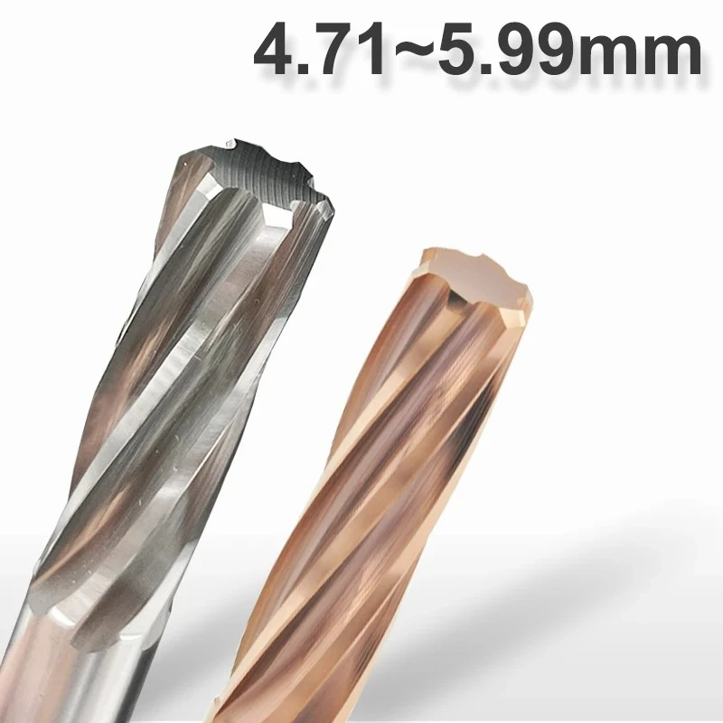 4.71‑5.99mm Spiral Flute Machine Reamer HRC50‑60 Tolerance +0~+0.005 Hardened Steel Inner Hole CNC Cutting Tool