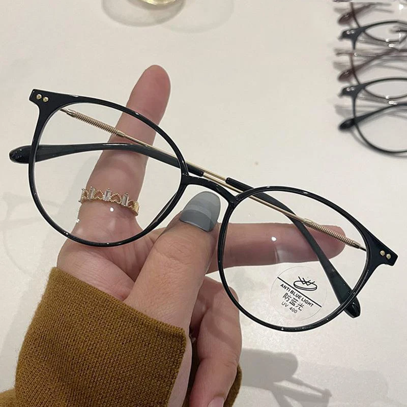 

New Luxury Brand Round Myopia Glasses Men Women Metal Frame Glasses Nearsighted Eyewear Glasses Blue Light Blocking Eyeglasses