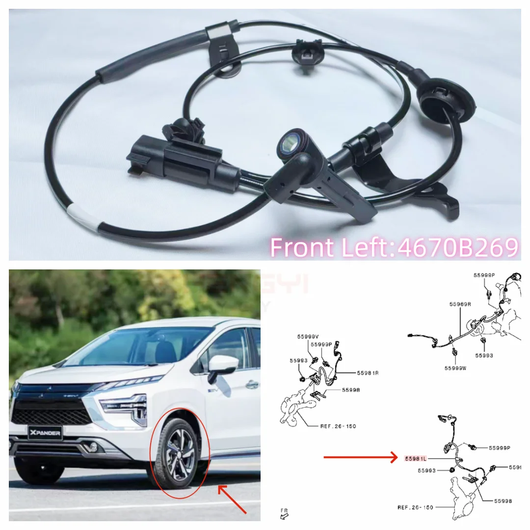 

1PCS ABS Sensor Wheel Speed Sensor Fit For Xpander NC1W NC2W 4670B269 4670B270 4670B267 4670B268