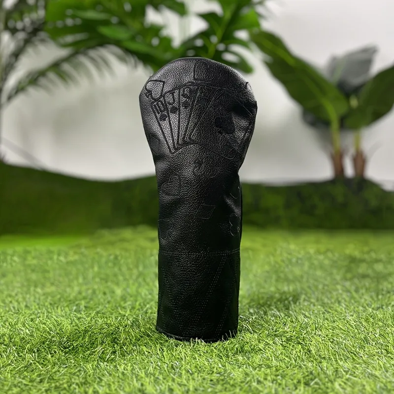 Retro Black Poker Golf Club Head Cover - Thickened Anti Collision Design, Suitable for Most Standard Clubs and Golf Accessories view 3