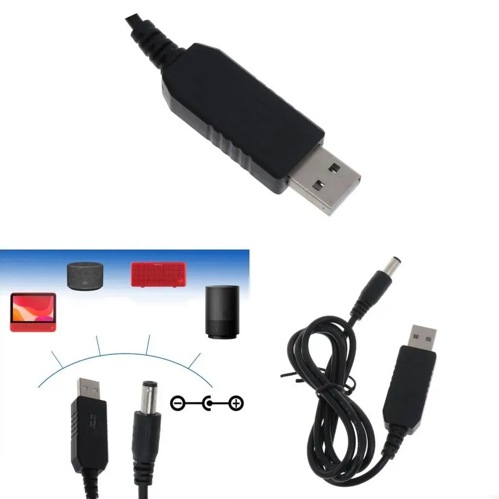 J1HD USB 5V to 9V 5.5mm 2.1mm Power Line Step Up Module USB Power Adapter Connector Cable 2.1x5.5mm Converter