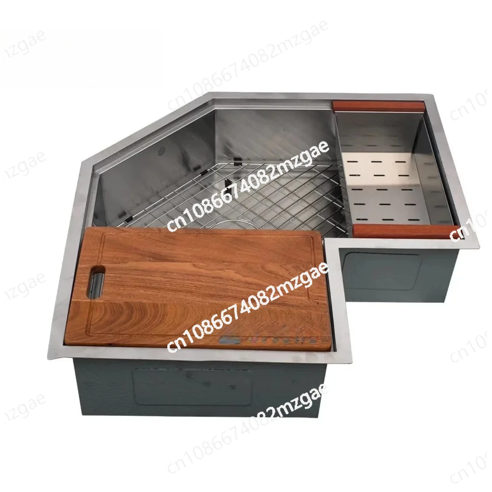 

Угловая кухонная мойка из нержавеющей стали 16 калибра, 30 дюймов, матовая, для установки под столешницу, золотистая отделка