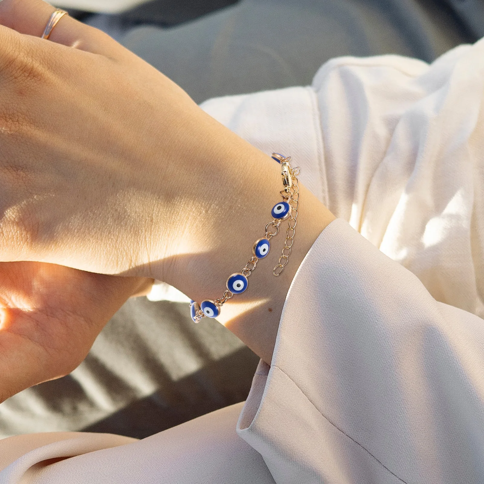 

Eye Bracelet Women Adjustable Chain Golden Evil Eye Wrist Jewelry Gift Girls Accessories Birthday Christmas