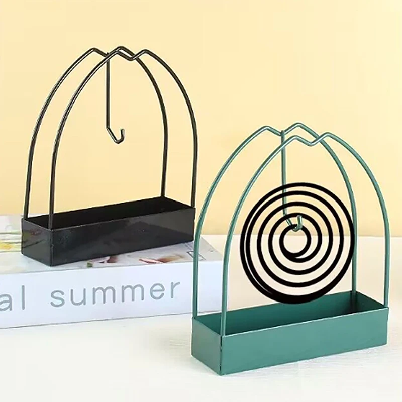 Iron Mosquito Coil Holder & Incense Burner Frame Incense Holders Coil Modern Repellent Incense Rack For Household Bedroom Patio