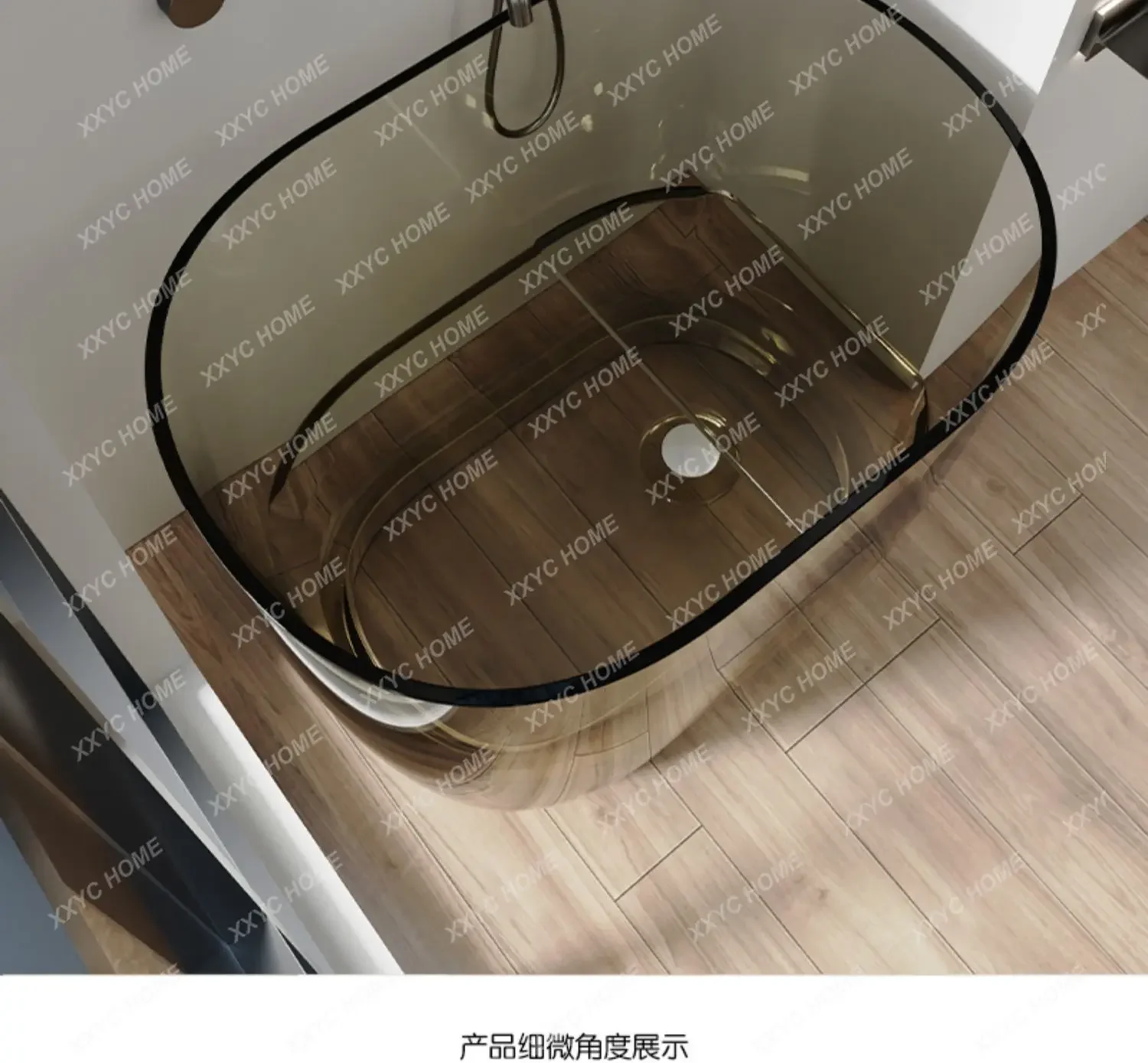 Pure resin transparent crystal color art bathtub independent hotel home sitting deep bubble