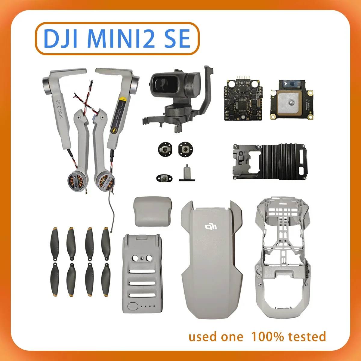 original Mavic Mini 2 SE gimbal engine, gimbal motor, arm shell, yaw motor, wiring test is good