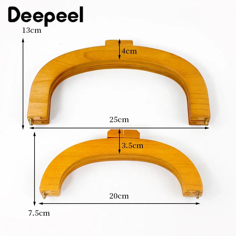 1/2Pcs Deepeel 20/25cm Holz Tasche Griff Geldbörse Rahmen Verschluss Kuss Verschluss Handtasche Brieftasche DIY handgemachte Nähen Klammern Zubehör