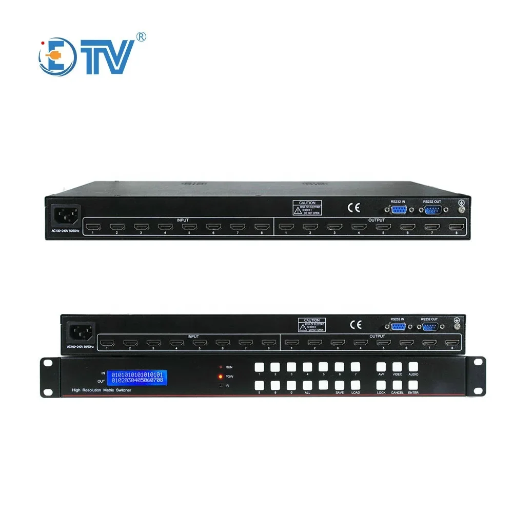 2026 ETV Vga Video matrix Switcher 4x4 VGA matrix Switcher With Video Wall Function