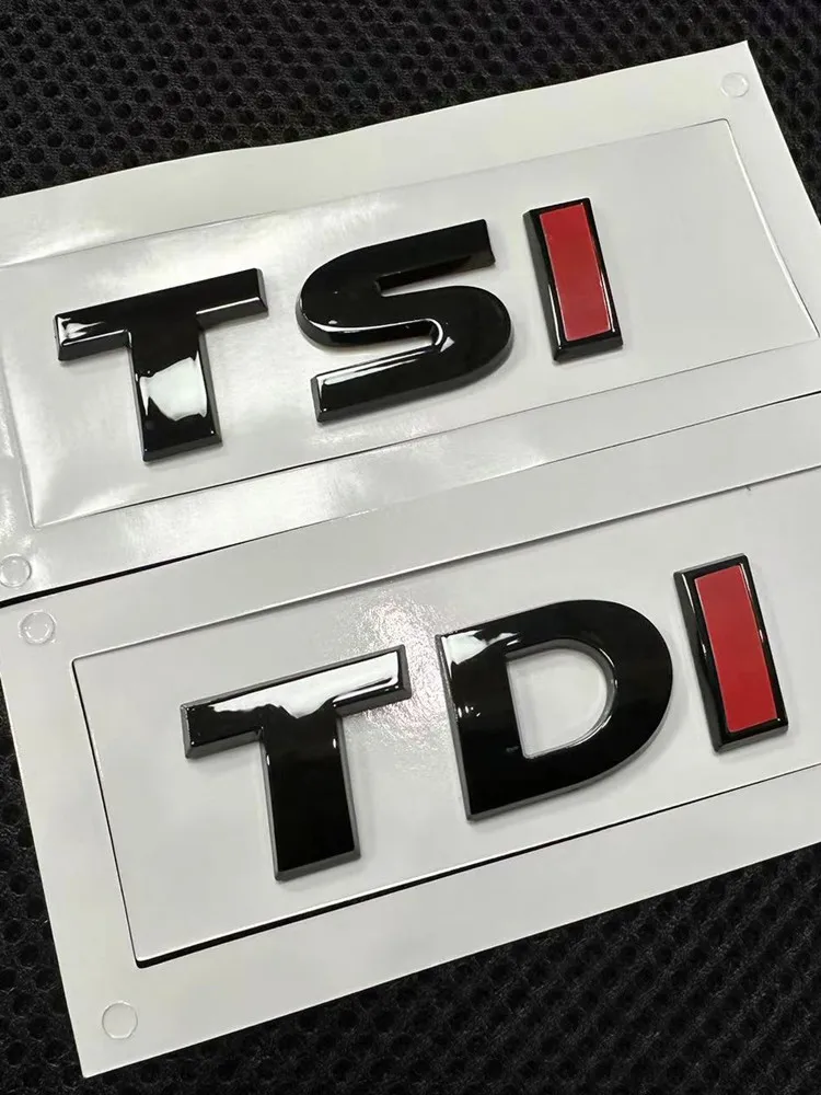 1Pcs 3D ABS TSI TDI Car Side Rear Trunk Emblem Badge Sticker Decals Car Accessories Decorations Emblem