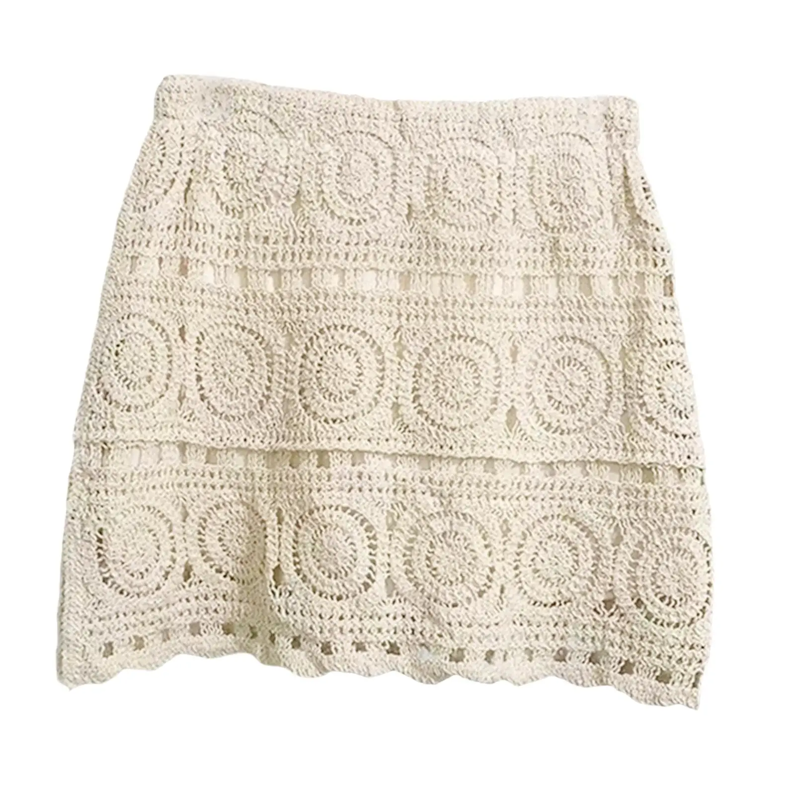 Women Crochet Skirt Fashion High Waisted Hollow Out Dress Swimsuit Short Skirt Swim Skirt for Summer Shopping Women Lady Travel